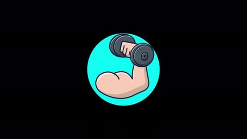 Hand Holding Dumbbell. Body Building Concept Animation Video - Transparent