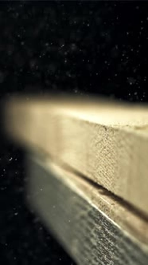A Carpenter Sands a Wooden Plank Filmed on a Highspeed Camera at 1000 Fps