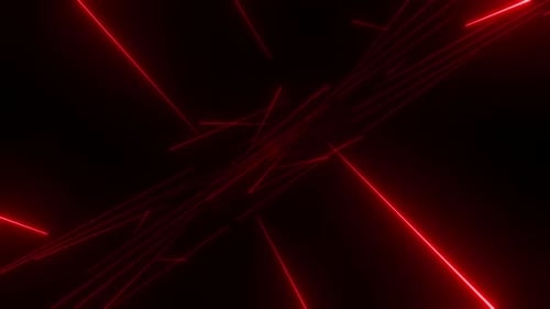 Rayos láser rojos dinámicos atraviesan un oscuro espacio digital