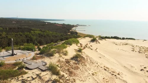 Sundial With Parnidis Dune In Curonian Spit