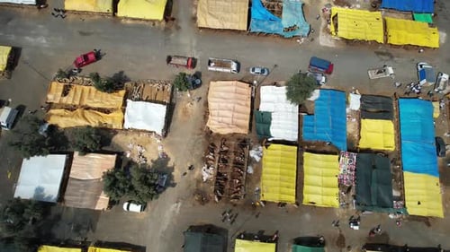 Birds Eye View of a Bustling Outdoor Market