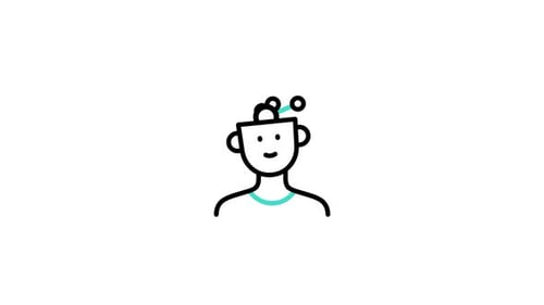 Minimalist Line Art Animation of Head with Ideas