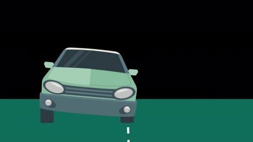 Cars Driving at Highway Alpha Channel 4K