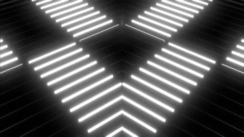 Dynamic geometric pattern with glowing lines in dark abstract space