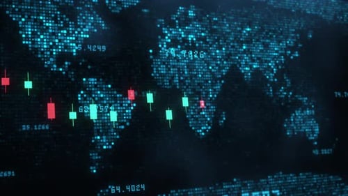 Résumé : Contexte 3D avec données boursières et boursières sur l'évolution et le volume des cours à la paroi du marché
