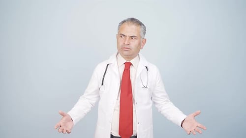 Doctor Looks Confused and Gestures