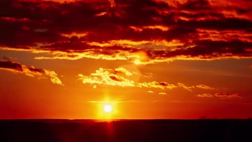 Amazing Sunset in Epic Sky with Dark Dramatic Clouds Timelapse
