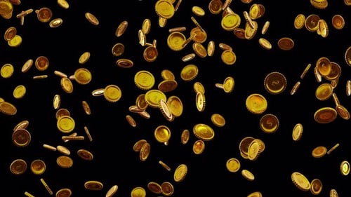 Falling Golden Coins with Dollar Sign Animation