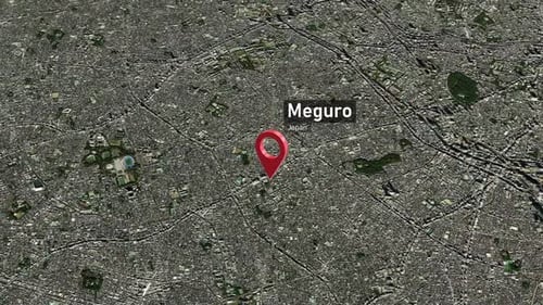 Meguro City Zoom (Japan) from Space to Earth