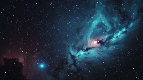 Animated Deep Space Nebula with Floating Stars Background
