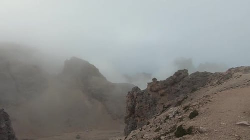 Fog Enshrouded Mountains Landscape
