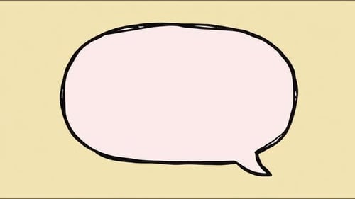 Pink speech bubble wobbling pulsing subtle scale shift repeating loop for dialogue caption seamless