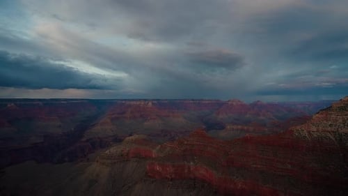 Fading Light Clouds Drifting Over Grand Canyon Time Lapse