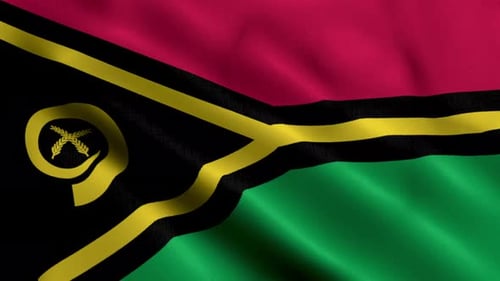 Seamless Loop of the Waving National Flag of Vanuatu