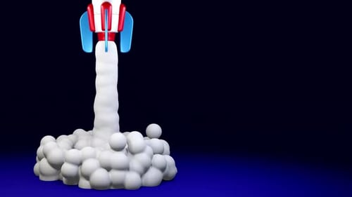 Cartoon Rocket Launch Animation