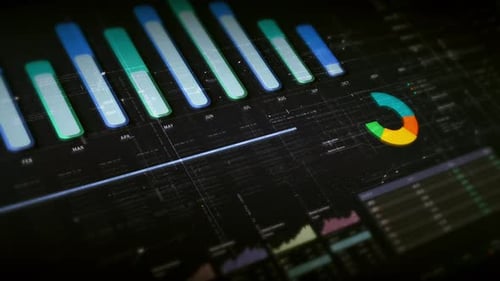 Animated Futuristic Data Display and Analytics Dashboard