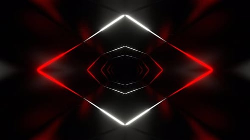 Red And White Neon Light Tunnel Background Vj Loop In 4K