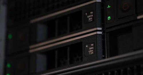 Close Up of Computer Hard Drives