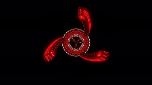 figuras retorcidas convergen en un círculo rojo (vj, bucle)