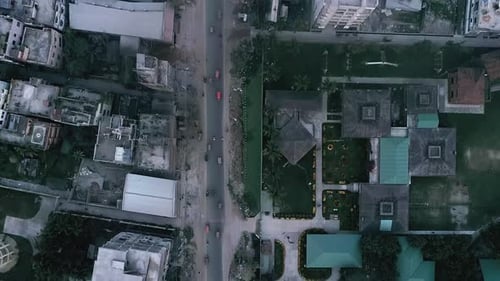 Aerial view of a residential area