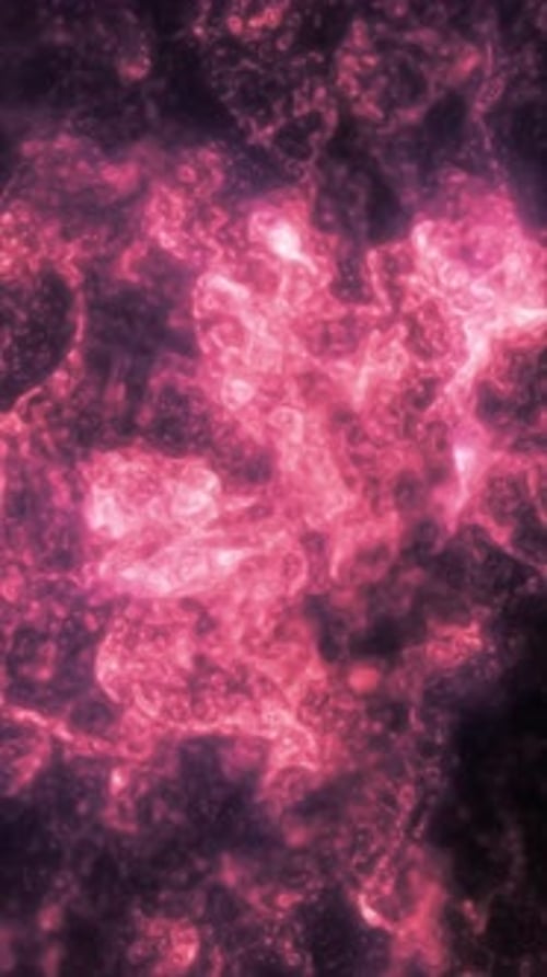 Abstrakte, leuchtend rosafarbene Plasmatextur mit dynamischen, schmelzähnlichen Wirbeln und tiefen, kontrastierenden Schatten