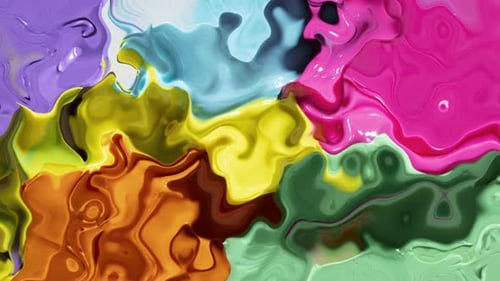 Abstract Fluid Paint Swirls Colorful Motion Background