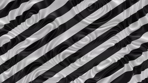 Abstract Fluid Black and White Diagonal Stripes Background Animation