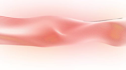 Digital Particle line Wave motion on white Background