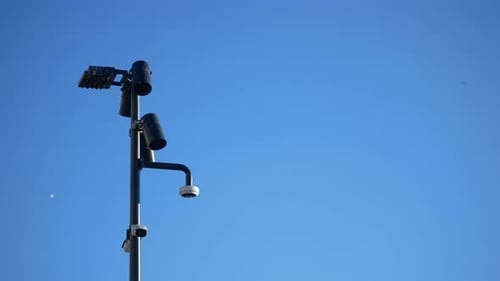 Closeup Of Security Camera On The Street