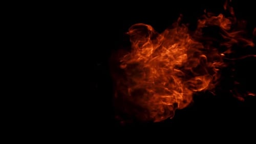Flames on Black Background Filmed is Slow Motion 1000 Fps