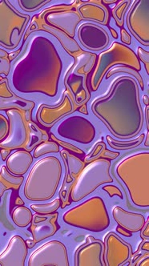 Vidéo verticale - Fond abstrait coloré de formes organiques trippantes