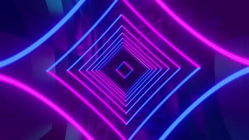 Bright Neon Psychedelic Tunnel