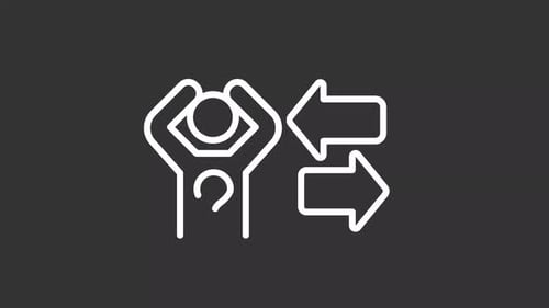 Ícone de linha branca de luta animado