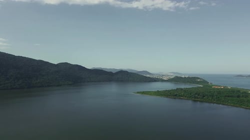 Stunning Aerial View of Peri Lake in Florianopolis