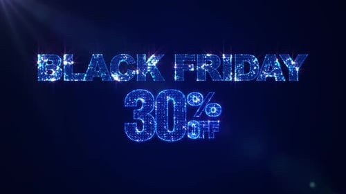 Black Friday 30 Percent Off Sparkle Text Animation