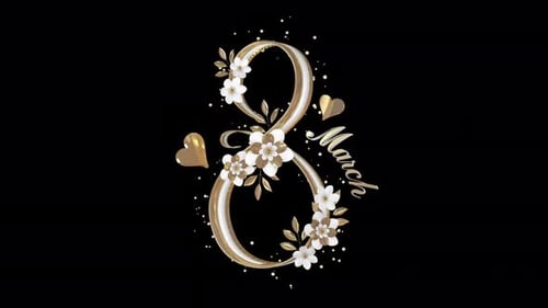 Overlay zum Frauentag mit Blumen und Herzen