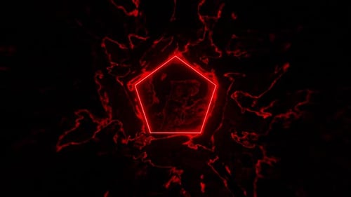 Red Pentagon Liquid Effect Background Loop Animation In 1080Hd