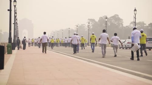 Indian people doing morning walk