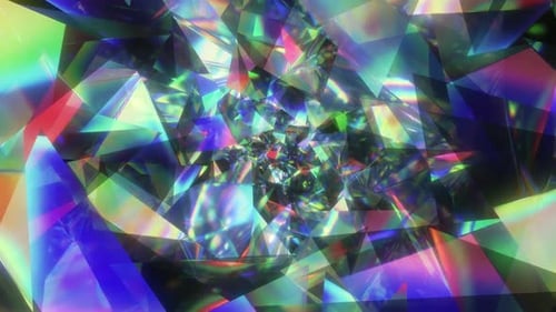 Abstract Crystal Kaleidoscope Tunnel Background Animation