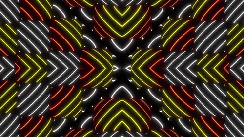 Abstract Glowing Geometric Lines Pattern Loop