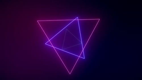 Abstract Neon Geometric Triangles Seamless Loop Background Animation