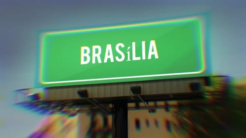 Quadro de avisos de rua urbana da cidade de Brasília