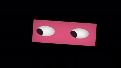 Cube Head Looking Left And Right With Emotions Alpha Channel 4K