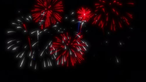 Patriotic Red White and Blue Fireworks Celebration