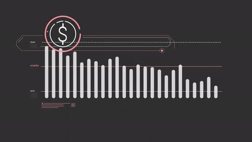 Animated Infographics Of The Fall Of The Dollar Quotes On The Alpha Channel