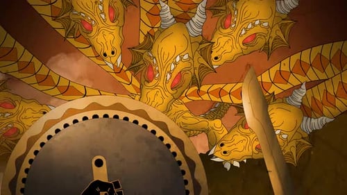 Multi-Headed Dragon Creature Animation with Sword and Shield