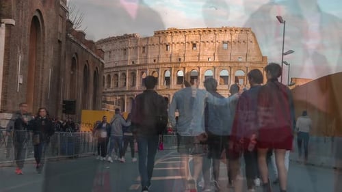 Colosseum in Rome Italy Ancient Roman Colosseum is One of Main Tourist Attractions in Europe