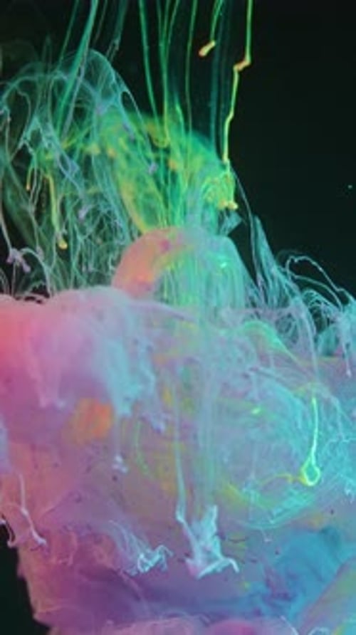 Colorful Ink Dropping and Dissolving in Water