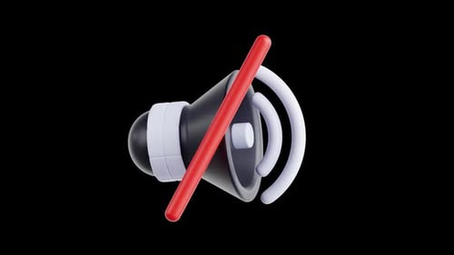 3D Speaker Icon Animation Mute Unmute Toggle