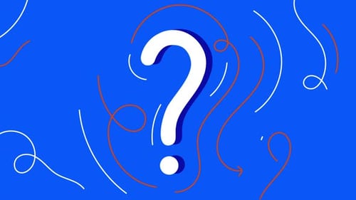 Flat Design Animated Question Mark Reveal with Swirling Lines